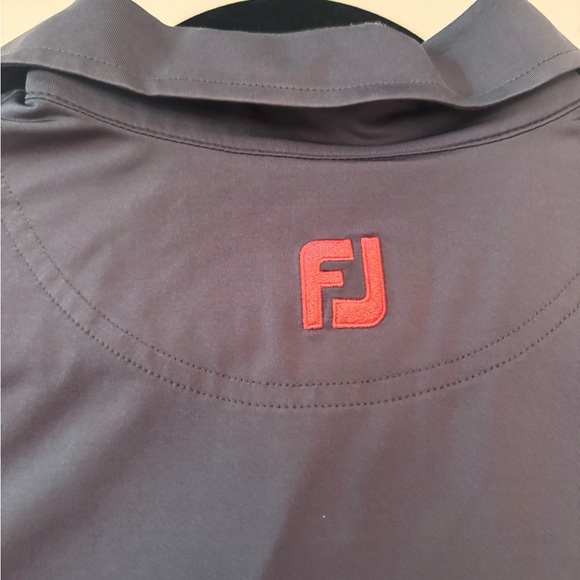 FootJoy FJ Men’s XL Golf Polo Shirt Gray Pink Stripe Performance Stretch - Picture 7 of 7